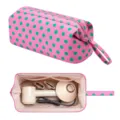 Borsa porta asciugacapelli a pois rosa grande custodia organizer da viaggio - Rosa con pois bianchi