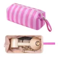 Striped hair dryer storage bag large capacity portable travel case for hair styling tools - Rose Red And Pink Striped