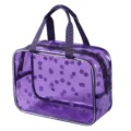 Transparent Purple Polka Dot Toiletry Bag Large Capacity Waterproof Cosmetic Storage Travel Bag - Purple
