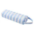 Borsa portaoggetti a righe blu e bianche in seersucker per asciugacapelli con manico variante. - A Righe Bianco Blu