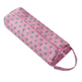 Pink polka dot cylindrical storage bag for hair dryer curling iron portable travel organizer. - Pink Polka Dot