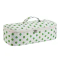 Portable polka dot hair dryer storage bag multifunctional travel organizer zipper pouch - White With Green Dots