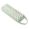 Green polka dot cylindrical storage bag for hair dryer and curling iron portable organizer. - White Polka Dot