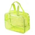 Clear transparent polka dot toiletry bag waterproof travel storage organizer cosmetic bag for women - Neon Yellow