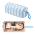 Blue white striped hair dryer storage bag portable large capacity organizer travel case for tools - White Blue Striped