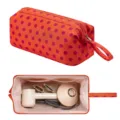 Borsa porta asciugacapelli a pois colorati, grande custodia da viaggio con manico. - A Pois Arancioni