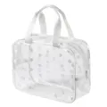 Transparent polka dot waterproof toiletry bag portable travel cosmetic storage organizer bag - White