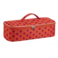 Orange Polka Dot Hair Dryer Storage Bag Portable Travel Curling Iron Case Organizer - Orange with Dark Red Dots