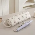 Custodia trapunta per strumenti per capelli, borsa cilindrica portatile per ferro arricciacapelli. - Orso