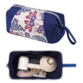 Nuova borsa porta asciugacapelli in tessuto stile cinese, motivo floreale blu da viaggio portatile - Onda del Ruscello di Fiori