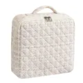 Pink floral quilted cosmetic bag, stylish travel makeup organizer with double zippers. - Lucky Flower
