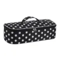 Black and white polka dot hair dryer storage bag portable travel organizer carrying case. - Black with White Dots