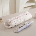 Borsa cilindrica trapuntata per strumenti per capelli, astuccio portatile per ferro arricciacapelli. - Ciliegia