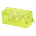 Clear Polka Dot Waterproof Cosmetic Bag Portable Travel Toiletry Pouch with Zipper - Octagonal Fluorescent Yellow