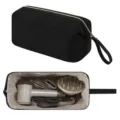 Quilted hair dryer storage bag large capacity portable travel case for styling tools black - Night Black