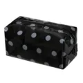 Black polka dot clear waterproof cosmetic bag, portable travel toiletry storage pouch. - Octagonal Black