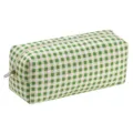 Green white gingham storage bag for hair styling tools, large capacity portable case. - Green and Beige Plaid