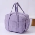 Light purple corduroy lunch bag portable handbag office worker outdoor insulation bag - Light Purple