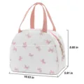 Quilted lunch bag with cute pink bows, insulated portable bento handbag for daily office school. - Quilted Korean Bowknot