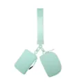 Mint green multi-pouch wristlet keychain set with dual zippered coin purses and lanyard. - Mint Green / Mint Green