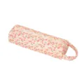 Custodia di Stoccaggio Cilindrica Bottonata a Fiori Rosa per Ferro Arricciacapelli - Piccoli Fiori Pastorali