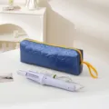 Blue quilted heart storage bag and hair styling tool organizer variant for travel use - Dark Blue