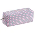 Pink and cyan plaid storage bag, large travel pouch for hair styling tools. - Blue Pink Plaid