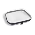 Clear PET Storage Box Transparent Organizer with Black Zipper for Home Use and Toys - L / Black