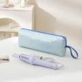 Light Blue Quilted Heart Storage Bag for Hair Styling Tools Portable Travel Pouch - Light Blue