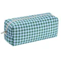 Blue green plaid storage bag, portable zipper organizer pouch for hair styling tools and daily items. - Blue and Green Plaid