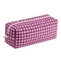 Pink green plaid storage bag for hair styling tools and portable daily organizer pouch - Rose Red Green Plaid