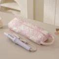 Borsa di stoccaggio trapuntata a fiori per strumenti per capelli con ferroricci viola. - Rosa (Motivo Etnico)