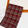Tira de tela de cuadros retro para coleteros DIY accesorios hechos a mano ancho 12cm - Cuadros Rojo Oscuro (2887#) / Ancho 12cm - Largo 1 Metro