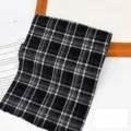 Tira de tela de cuadros blanco y negro para coleteros DIY y accesorios para el pelo. - Cuadros Negro (2888#) / Ancho 12cm - Largo 1 Metro