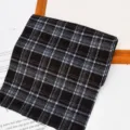 Tira de tela de cuadros retro para coleteros DIY y accesorios para el pelo hechos a mano. - Cuadros Azul Café (2896#)