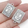 DIY silver alloy tarot card charms, The World pendant for necklace bracelet keychain making supplies - The World (28854)