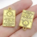 Gold tarot card charms, metal La Luna pendant for DIY jewelry making, bracelet and keychain. - The Moon (28845)