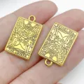 DIY Alloy Tarot Card Pendants Golden Metal Charms for Bracelet Necklace Jewelry Making Crafts - The Lovers (28846)