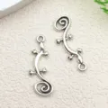 DIY dijes de lagartija de metal plateado antiguo colgantes para hacer joyas artesanales - Gecko Gateando (17321) / 1 Pieza (1.2g) / Plata antigua
