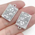 DIY alloy square tarot card pendant charms for bracelet necklace jewelry accessories variant - The Sun (28850) / 1 Piece/Pack / Antique Silver
