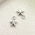 Colgantes de estrella de aleacion de zinc plateado para pendientes collares artesania de joyeria - Pequeña Estrella Pentagrama (5082)
