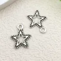 diy joyas colgante estrella de aleación cuentas accesorios para pendientes collar manualidades - Estrella Pentagrama (8767)