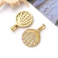 Gouden schelp hanger zirkonia DIY sieraden accessoires bedel 18k verguld stijlvolle decoratie - 1 Stuk/Verpakking (21x15x2.6mm)