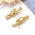 Mooie gouden kwal hanger 18k verguld zirkonia DIY sieraden en accessoires variant - 1 Stuk (22x9x5.2mm)