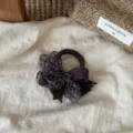 Detalle de coletero con lazo de leopardo estilo coreano, accesorio de pelo elegante. - Leopardo Marrón