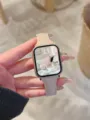 Slim genuine leather watch strap for smartwatches, elegant dual-color slim wristband. - For Xiaomi 9Pro / Milk Apricot