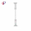 Starlight white metal watch band with rhinestone wave design, compatible for Apple Watch series. - Self-measured: 18mm / Starlight White