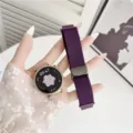 Lila Nylon Magnet Uhrenarmband Ersatz gewebtes Loop Armband fuer Smartwatch Zubehoer - Redmi Watch 4/5 / Dunkelkirsche