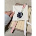 Ροζ λουράκι smartwatch από τεχνητό δέρμα κροκόδειλου με πέρλες για apple watch - Συμβατό Με Huawei 18mm / Ροζ