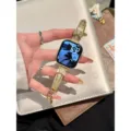 Luxury 3D bow rhinestone diamond metal watch band compatible with Apple Watch series, glamorous. - Self-measured: 18mm / Gold